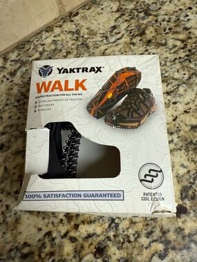 Yaktrax Walk Men's Black/Orange Winter Traction Cleats